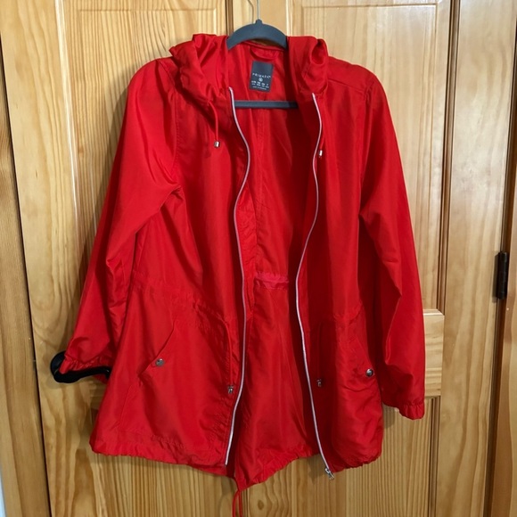 Primark Jackets & Blazers - PRIMARK Red Thin Hooded Wind / Rain Jacket